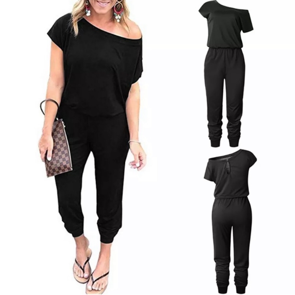 - Black Wide Neck Jogger Jumpsuit SZ XXL! NEW!
